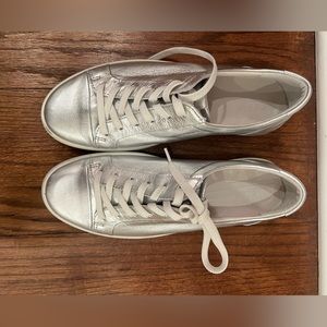 Ecco Silver Sneakers Size 9